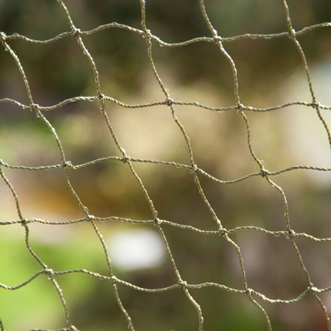 Dettaglio maglia della rete di protezione anticaduta per gatti